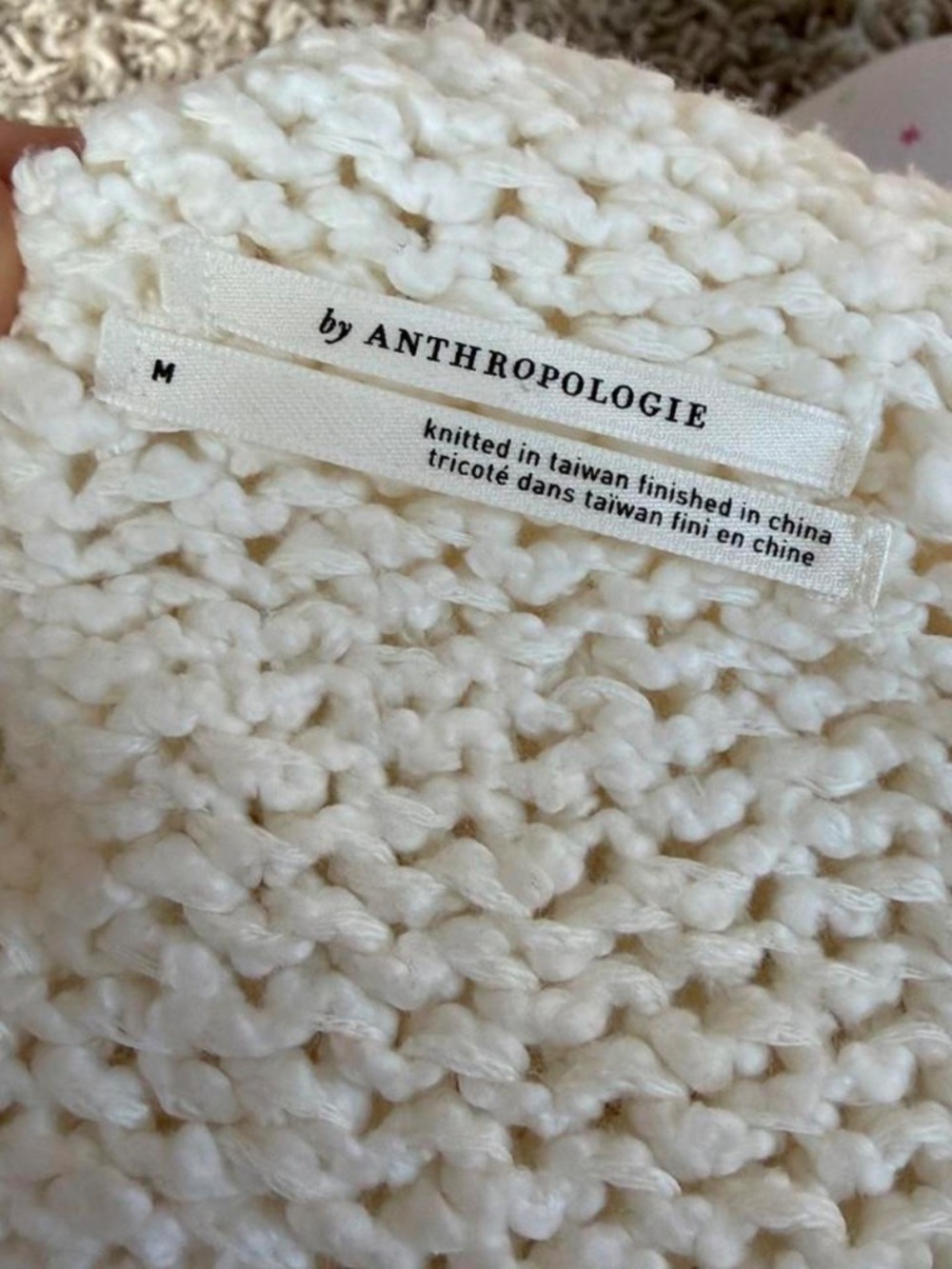 Anthropologie Bell Sleeve Knit Sweater Medium Cream - Picture 7 of 7